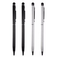 Stylus Pen [2X Black + 2X Silver], 2-in-1 Universal Touch Screen Stylus + Ballpoint Pen For Smartphones Tablets + 8 Extra Refill Inks