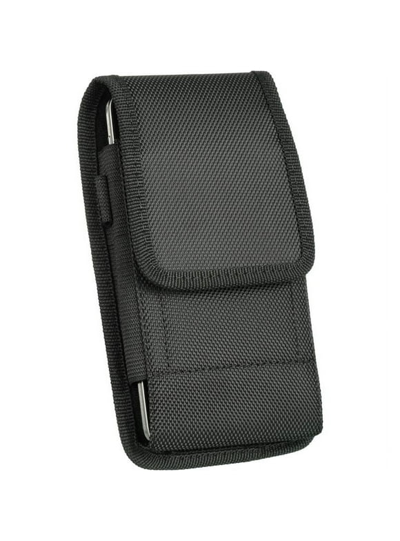 Belt Holster Case for Galaxy A14 5G, S23+, S23 Ultra, S22+, S22 Ultra, S21 FE, S21+, S21 Ultra, A54, A53, A13 - Vertical Nylon Phone Holder Carrying Case Pouch (Fits with Cases) - Black