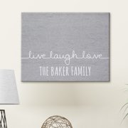 Personalized Scripted Live, Laugh, Love Canvas