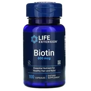 Life Extension Biotin, 600 mcg, 100 Capsules
