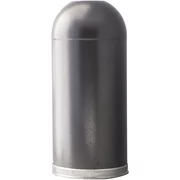 415DTSVN Steel 15-Gallon Standard Open Top Indoor Waste Receptacle with Galvanized Liner, Round, 15" Diameter x 35" Height, Silver