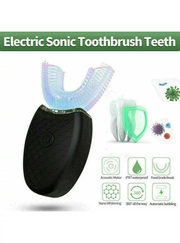 Ultrasonic Electric Toothbrush Adults, U-shaped Sonic Electric Toothbrush Full-automatic Ultrasonic Whitening Toothbrush