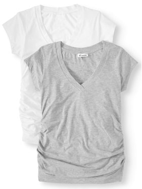 Oh! Mamma Maternity V-neck Tee 2 Pack - Available in Plus Sizes