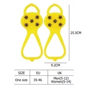 Everpert Ice Walk Traction Cleats, Crampons Grippers, Non Slip Spikes Cover (Yellow)