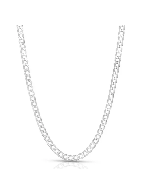 Authentic 925 Sterling Silver 5MM Cuban Curb Link Chain Necklaces, Solid 925 Italy, Next Level Jewelry