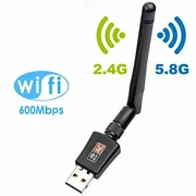USB WiFi Adapter AC600Mbps, USB 2.0 Wireless Network WiFi Dongle with 2dBi Antenna for for PC/Desktop/Laptop/Mac,Compatible with Windows 10/8.1/8/7/XP/Vista,Mac OS X/Linux