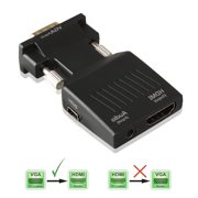 VGA To HDMI Adapter Connector, Gold-Plated VGA to HDMI Adapter (Male to Female) for Computer, Desktop, Laptop, PC, Monitor, Projector, HDTV