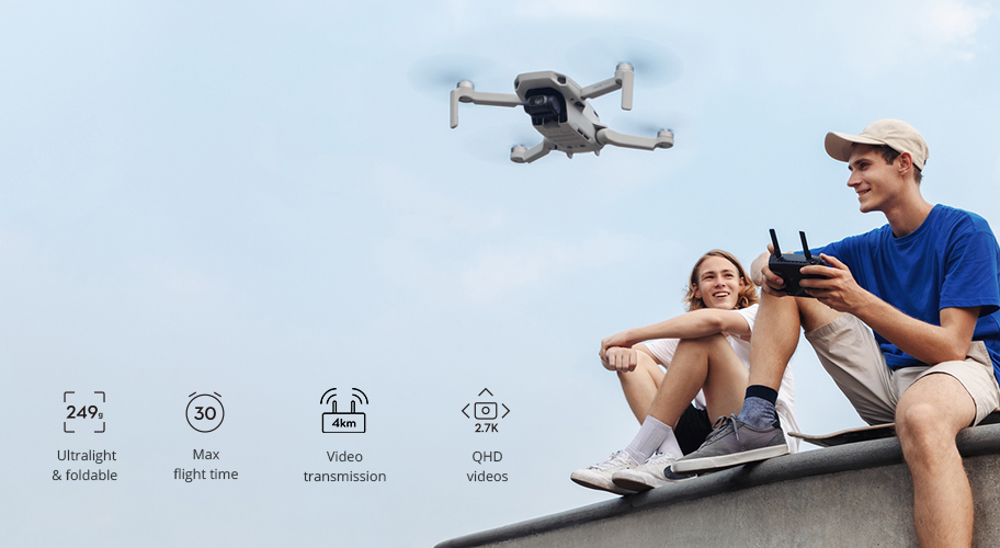 Fly as you are. The compact yet powerful DJI Mavic Mini is the perfect creative companion, capturing your moments in 12 MP aerial photos that effortlessly elevate the ordinary. No FAA registration required, open your sky with this everyday flycam.