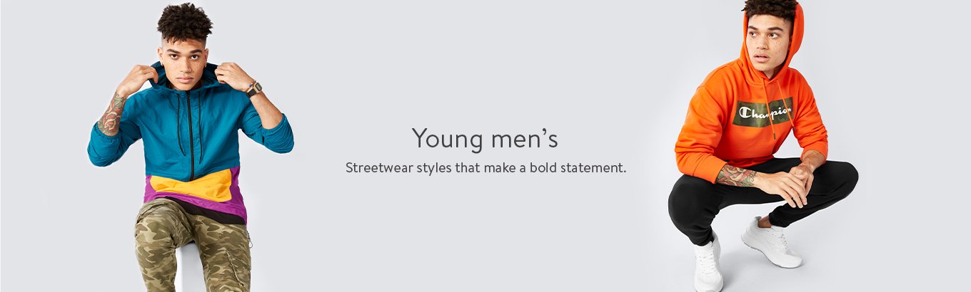 Young men's. Streetwear styles that make a bold statement.