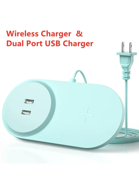 26W Fast Wireless Charger Pad, with dual usb port