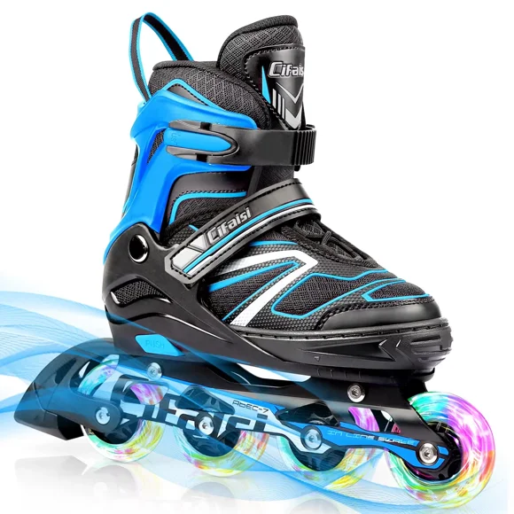 Adjustable Inline Skates, Outdoor Blades Roller Skates with Full Illuminating Wheels for Kids and Adults, Women, Girls and Boys