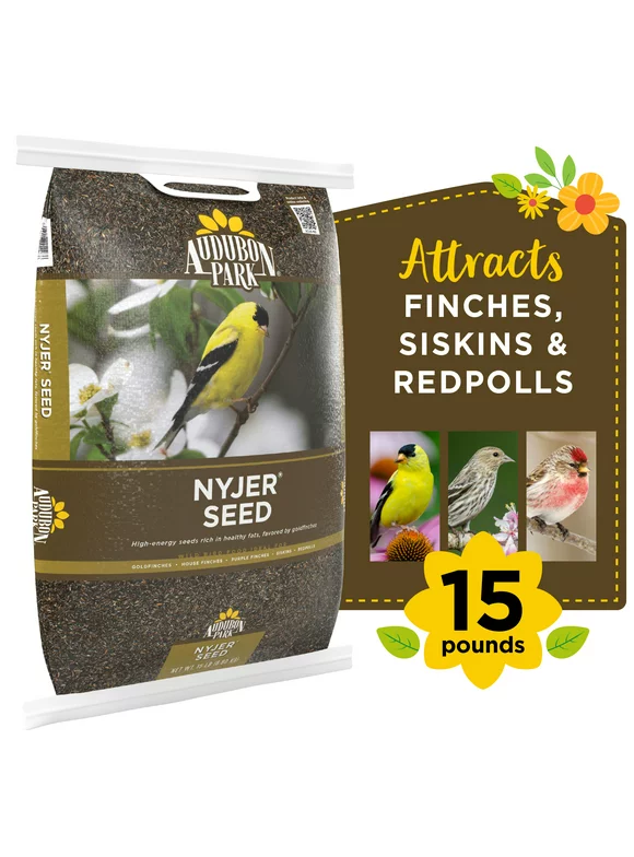 Audubon Park Nyjer Seed Wild Bird Food, Dry, 1 Count per Pack, 15 lb. Bag