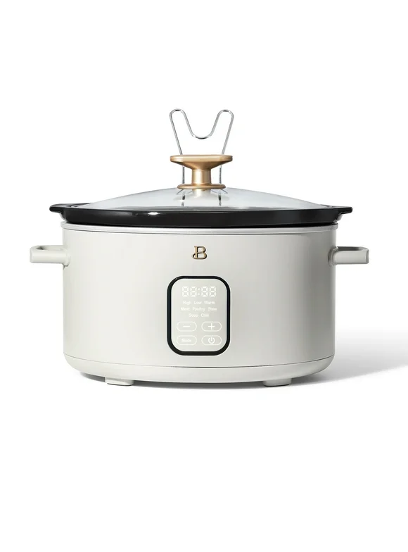 Beautiful 6 qt Programmable Slow Cooker, White Icing by Drew Barrymore