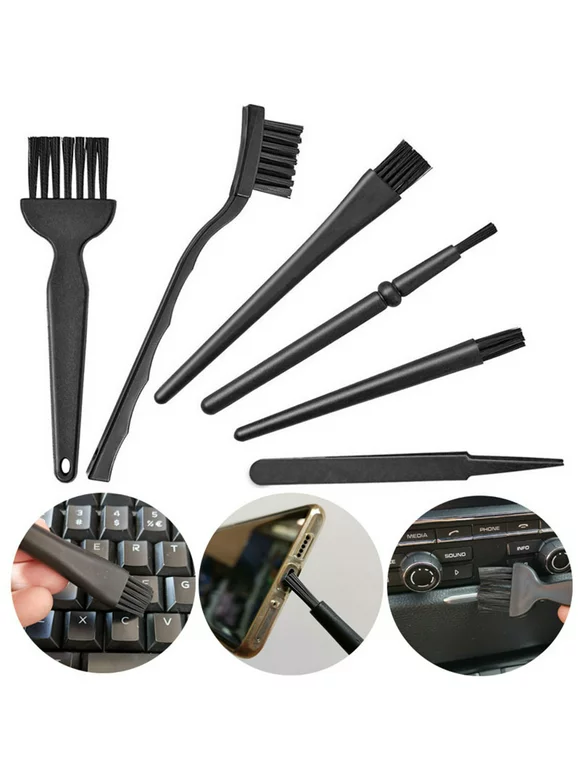 Bescita 6 in 1 Black Plastic Nylon Anti Static ESD Brush Tool Set For Cleaning Keyboard