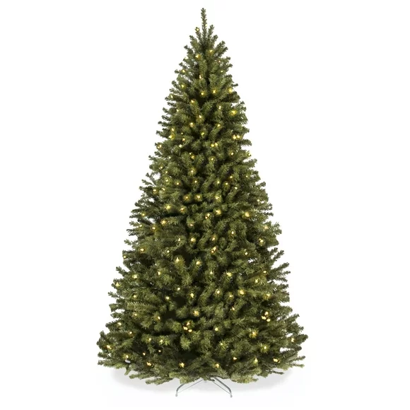 Best Choice Products 7.5ft Pre-Lit Spruce Artificial Christmas Tree w/ Easy Assembly, Metal Hinges & Foldable Base