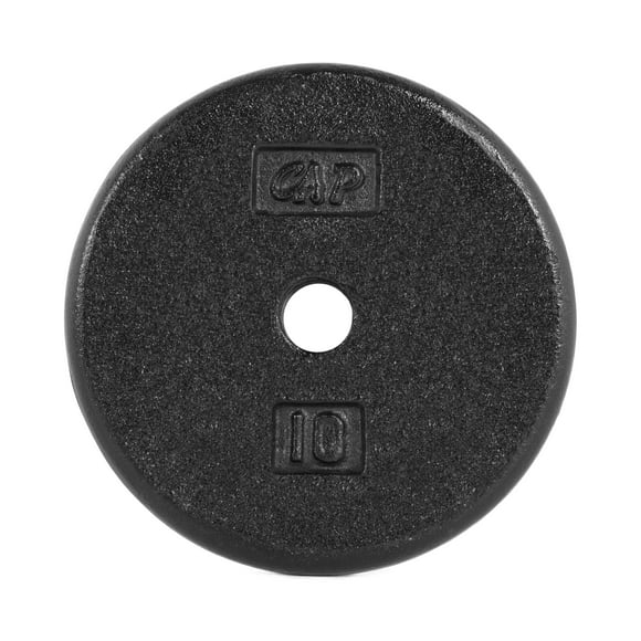 CAP Barbell Standard Cast Iron Weight Plate, 10 Lbs., Black