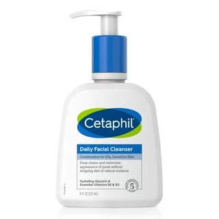 Cetaphil Daily Facial Cleanser for Sensitive, Combination to Oily Skin, 8 oz