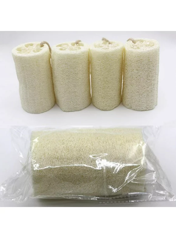 Clearance! 100% Natural Loofah Sponge, Set of 5 Real Egyptian Bath & Shower Exfoliating Loofa Scrubber Sponges for Face, Back & Body, Eco Friendly, No Toxic Chemicals