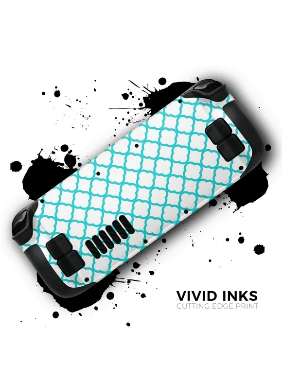 Design Skinz - Compatible with Steam Deck - Skin Decal Protective Scratch-Resistant Removable Vinyl Wrap Cover - Moracan Teal on White