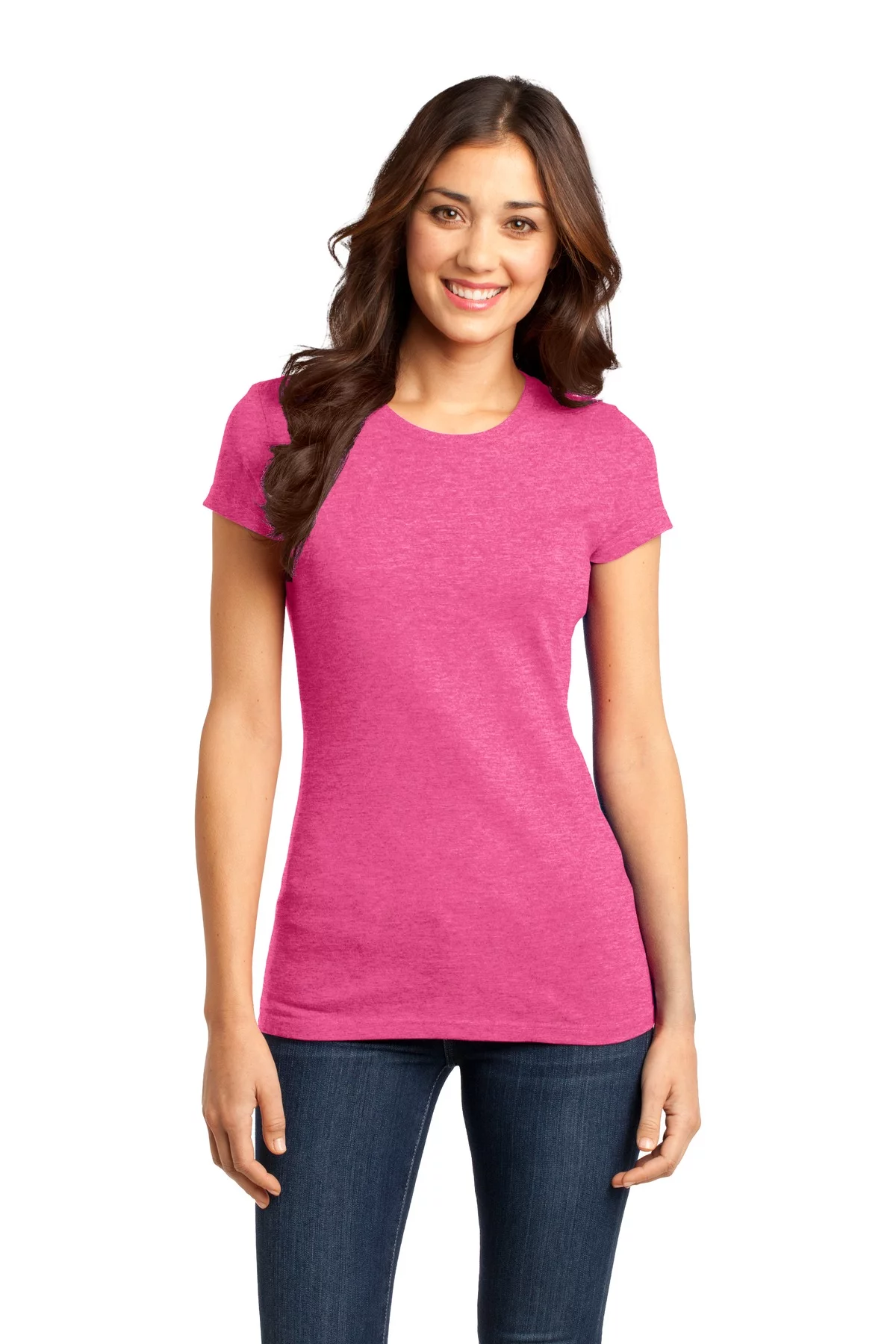 District DT6001 Juniors Very Important Tee , Fuchsia Frost, 4XL