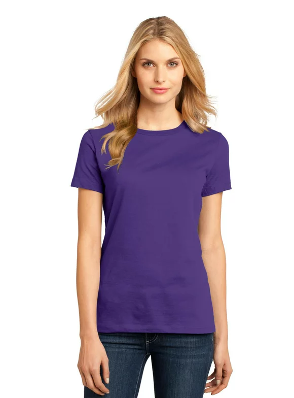 District Made Women's Perfect Weight Crewneck T-Shirt_Purple_Large