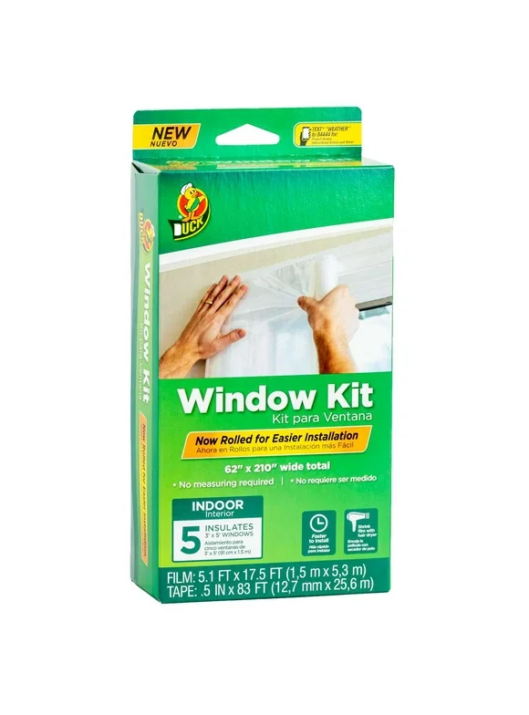 Duck Brand 62 in. x 210 in. Rolled Window Insulation Film Kit, Fits up to 5 Windows