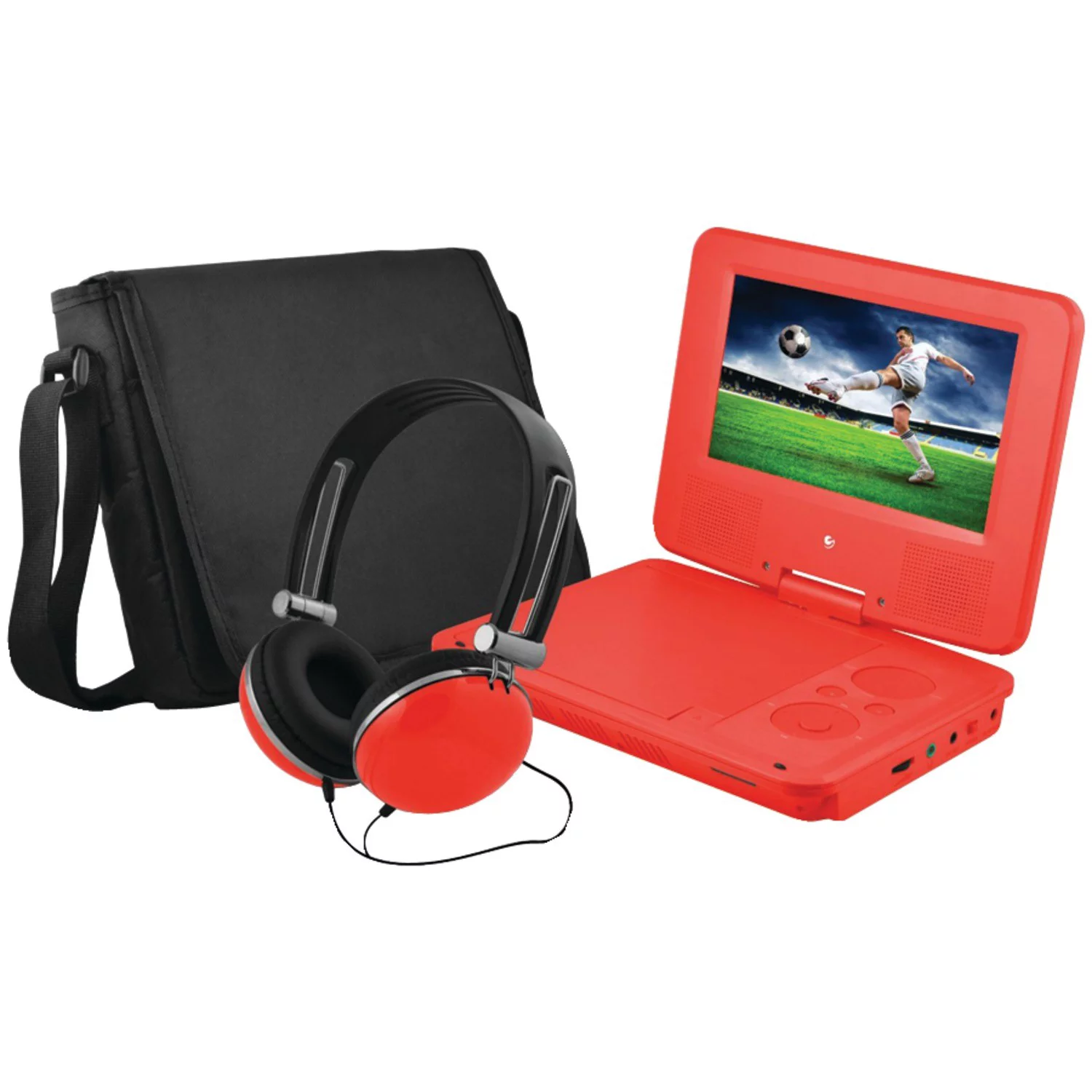 Ematic 7" Portable DVD Player with Matching Headphones and Bag - EPD707rd
