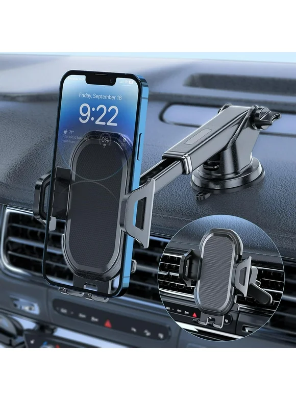 FBB 3-in-1 Cell Phone Mount for Car [off-Road Level Suction Cup] Long Arm Universal Phone Holder