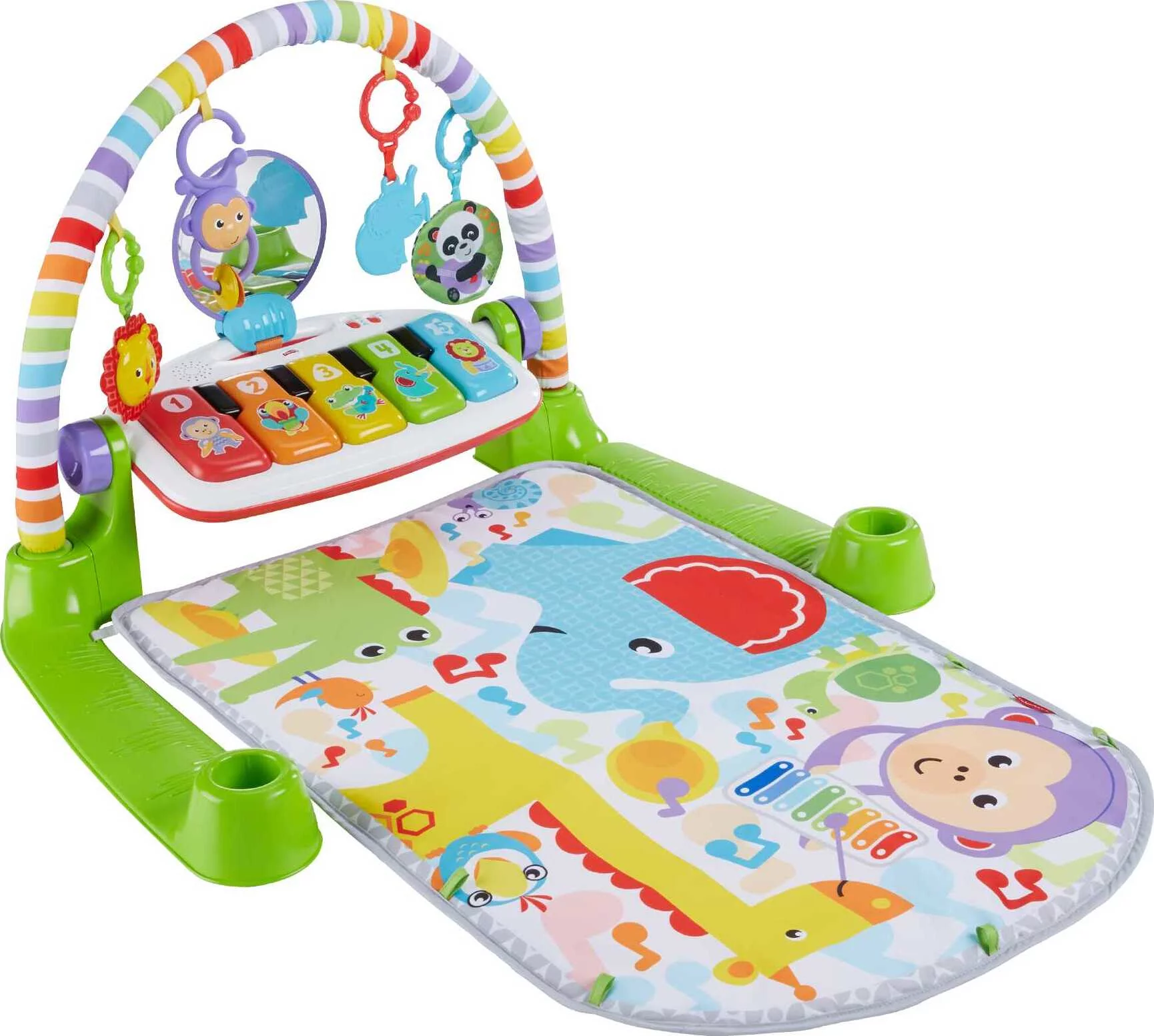 Fisher-Price Deluxe Kick & Play Piano Gym Infant Playmat with Electronic Learning Toy, Green