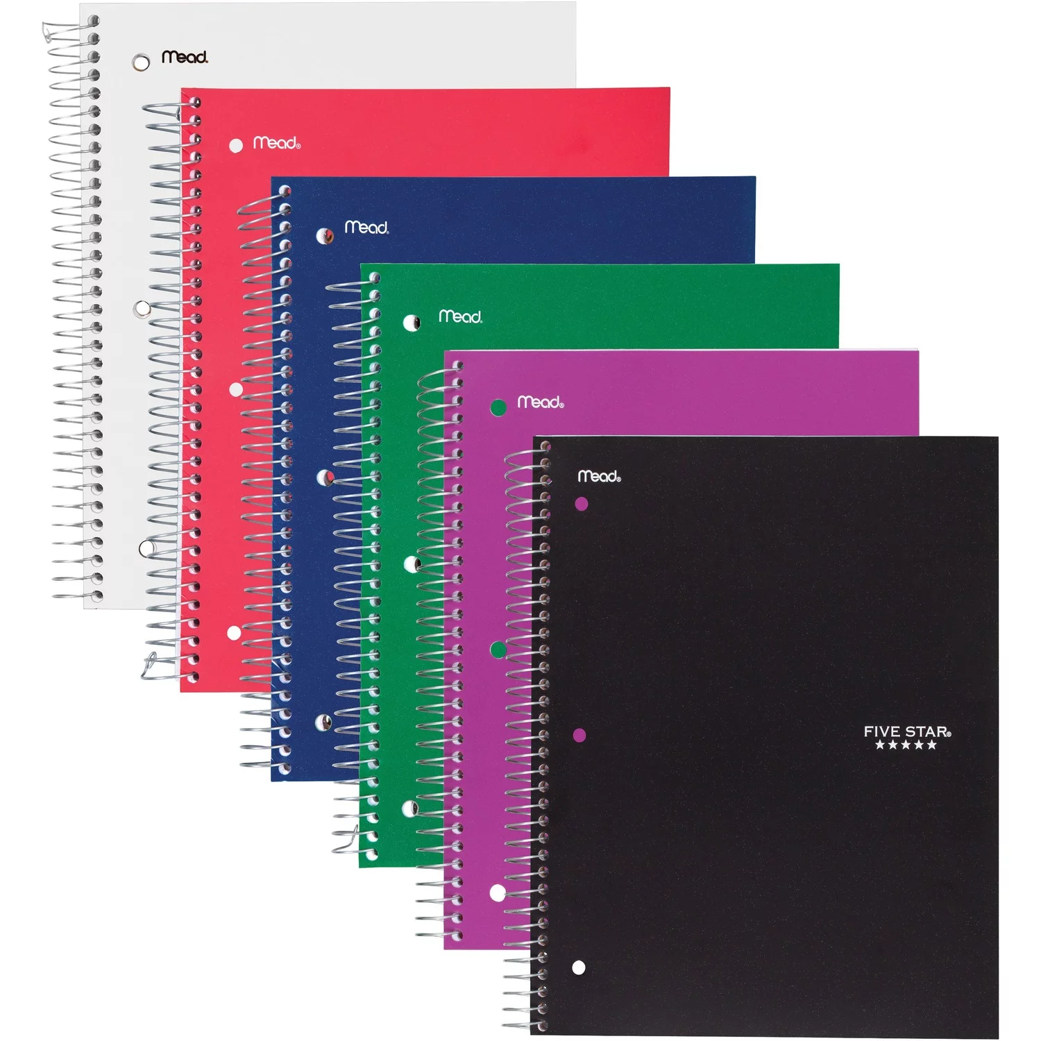 Five Star 3 Subject Wide Ruled Wirebound Notebook, Color Choice Will Vary (04119) Any Random Single Notebook