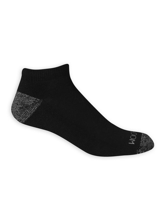 Fruit of the Loom Dual Defense Low-Cut Socks for Men, Black, Sizes 6-12 (12-Pack)