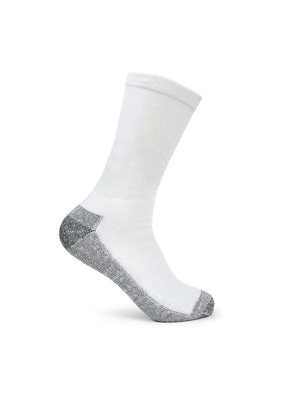 Fruit of the Loom Work Gear Crew Socks for Men, White, Sizes 6-12 (10-Pack)
