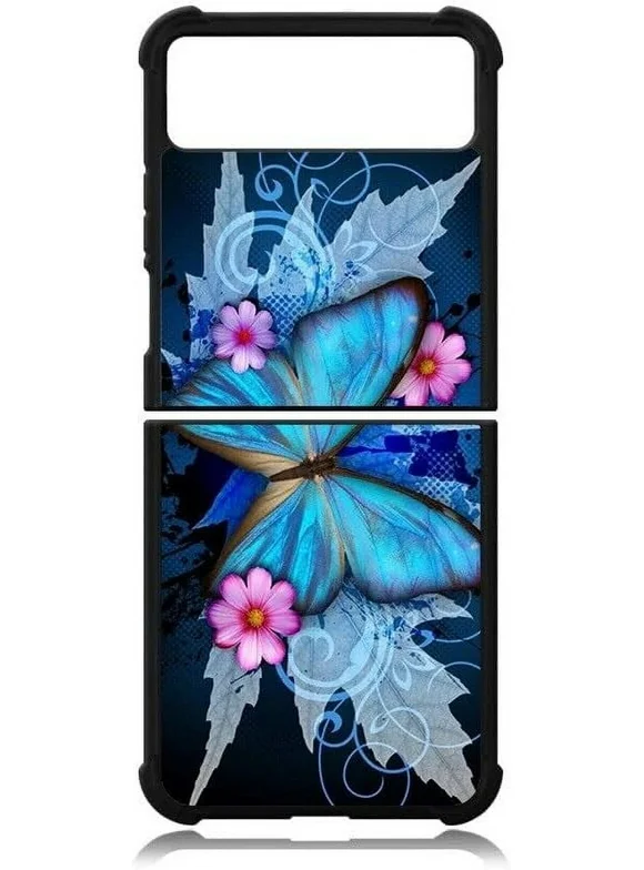 GW USA [Barely There Series] Compatible with Motorola Moto Razr 2023 Case for Girls Women, Sleek Design, Protective Sturdy Cover - Blue Butterfly