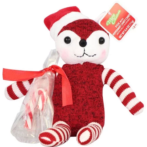 Galerie Fox Plush with Peppermint Candy Canes, 0.4 Oz