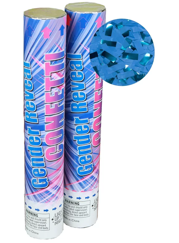 Gender Reveal Confetti Cannons 2 Blue