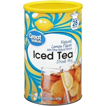 (2 pack) Great Value Natural Lemon Flavor Iced Tea Drink Mix, 66.1 oz
