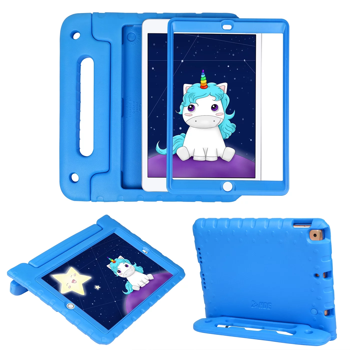 HDE Kids iPad Case with Built-In Screen Protector for 2021 9th Generation iPad 10.2 Inch, 2020 8th Gen, 2019 7th Gen - Blue