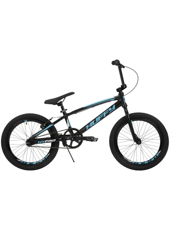 Huffy 20-inch BMX Bikes HX-Pro Bike, Black with Teal, Aluminum Frame, Ages 5+ Years