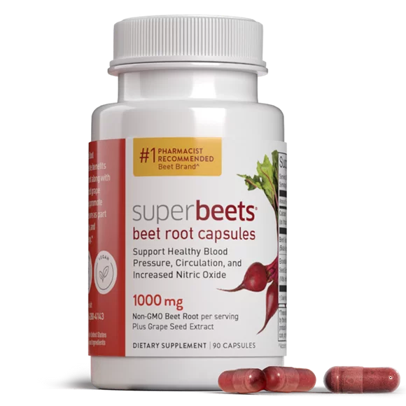 HumanN SuperBeets Beet Root Capsules - Support Healthy Blood Pressure - 90 Count
