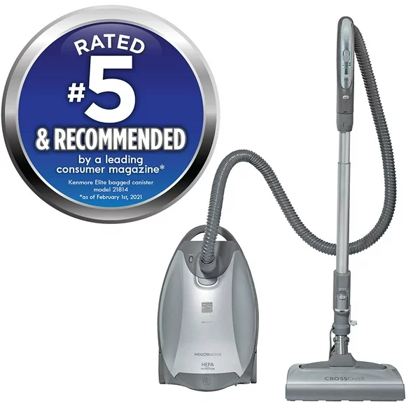 Kenmore Elite 21814 - Vacuum cleaner - canister - bag - silver/gray