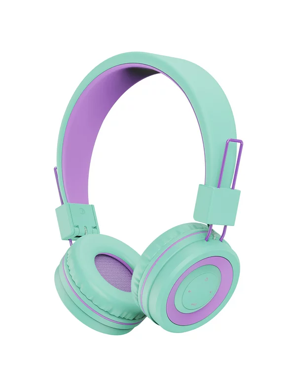Kids Bluetooth Headphones, Seenda Kids Headphones with Mic (Green/Purple)
