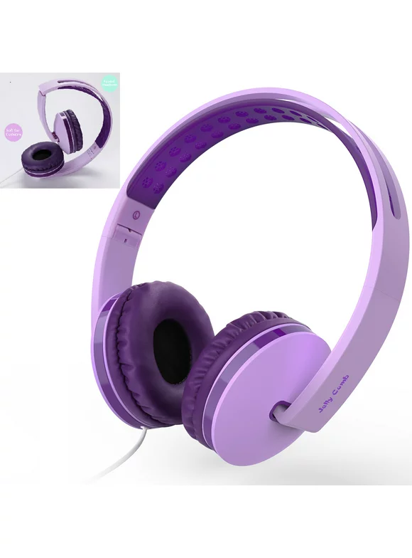 Kids headphone Foldable Corded Headphones Wired Headsets with Microphone On-Ear Headphones Wired Headphones Tangle Free Cord