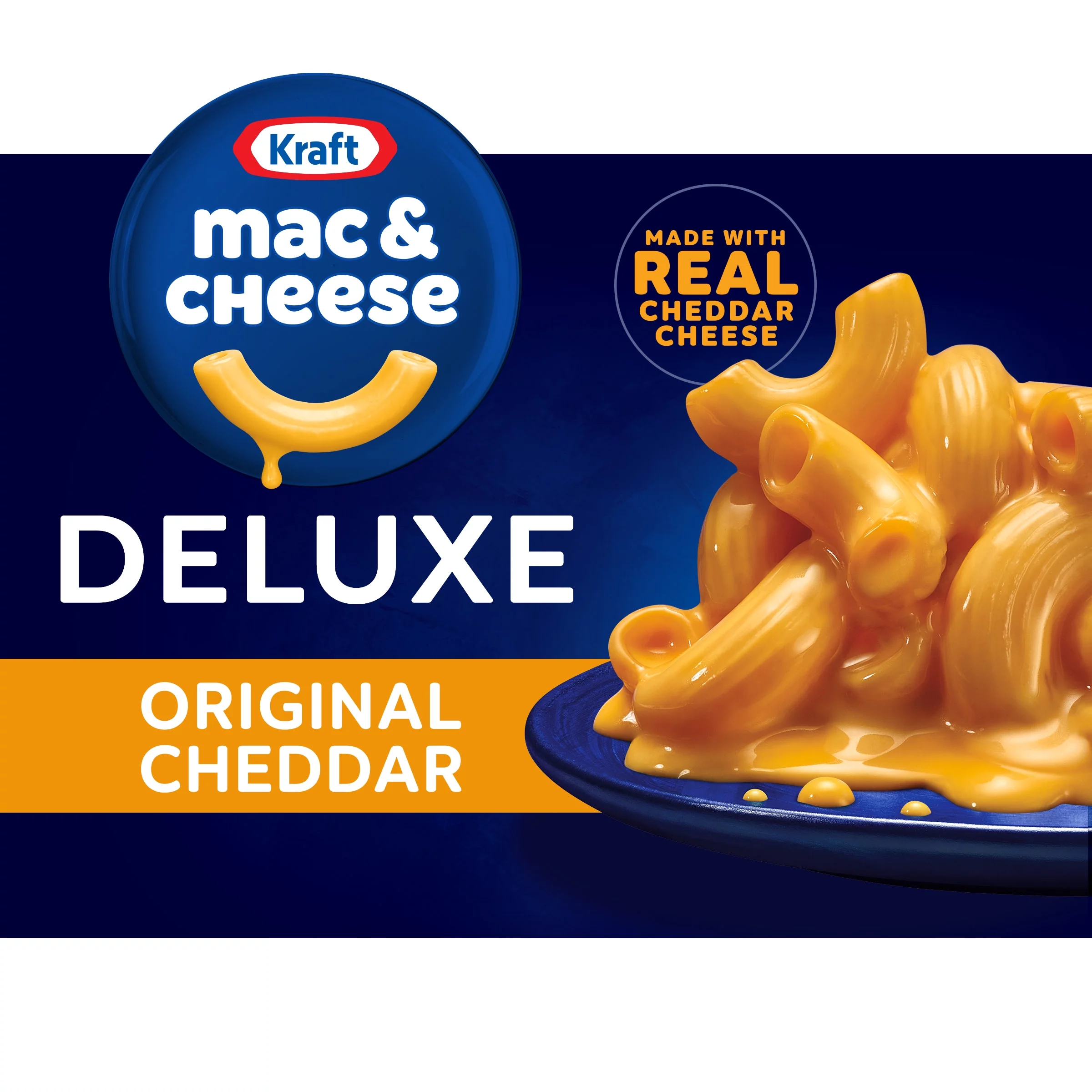 Kraft Deluxe Original Cheddar Macaroni and Cheese Dinner, 14 oz Box
