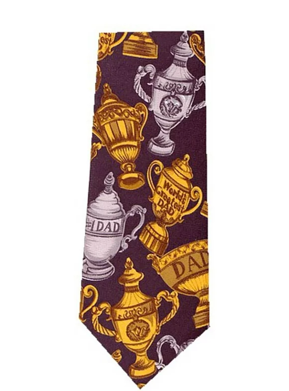 Men's World's Greatest Dad Trophy Regular Length Novelty Neck Tie