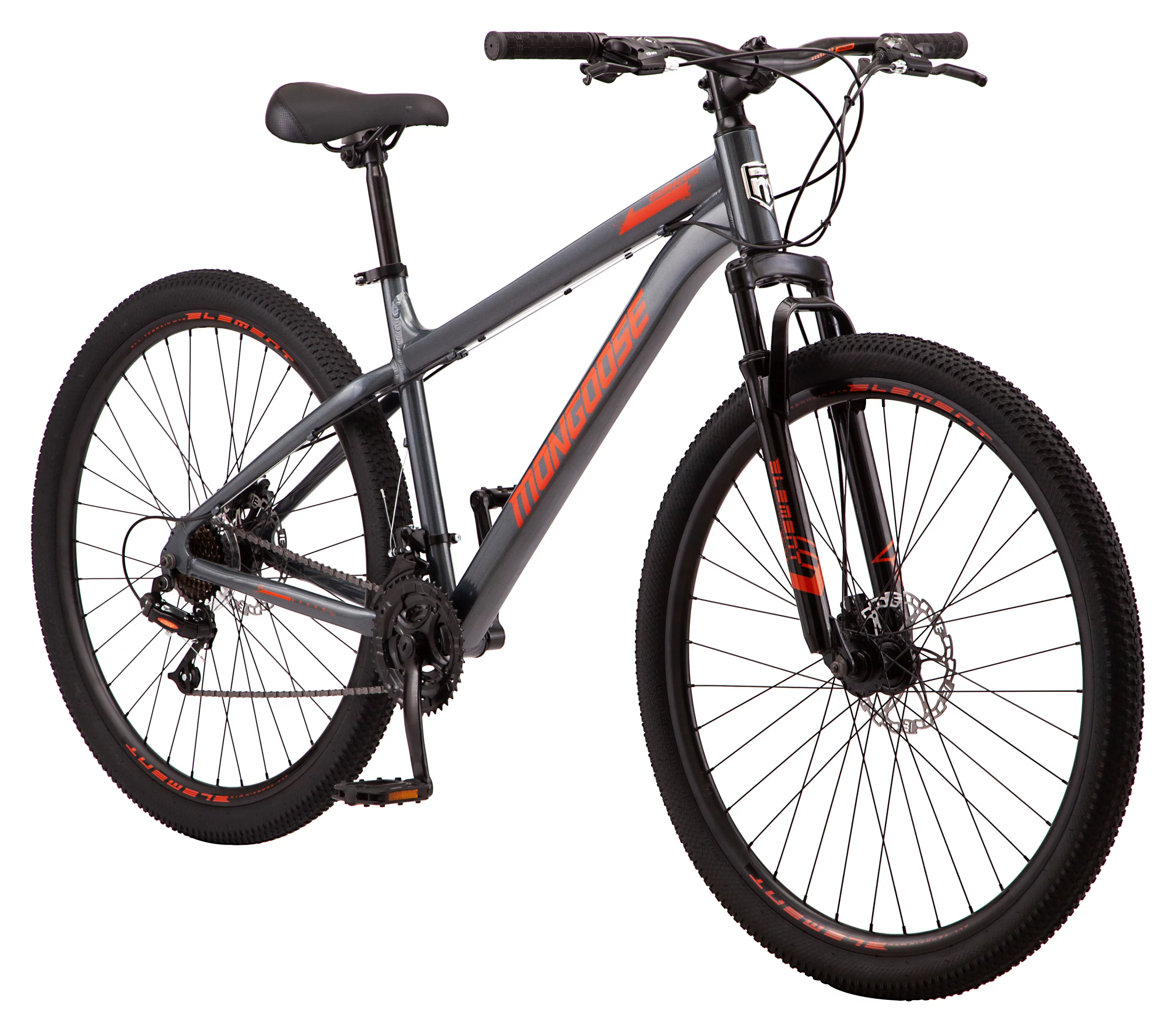Mongoose Durham Mountain Bike, 29-Inch Wheel, 21 Speeds, Grey