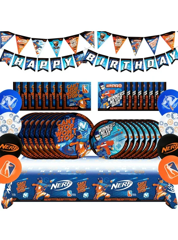 Nerf Party Supplies Complete Set for 16 Guests