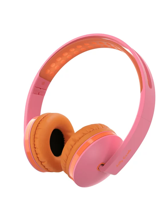 On Ear Headphones with Mic, Jelly Comb Foldable Corded Headphones Wired Headsets with Microphone, Volume Control for Cell Phone, Tablet, PC, Laptop, MP3/4, Video Game (Rose & Orange)