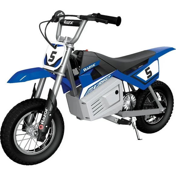 Razor Dirt Rocket MX350 - Blue, up to 14 mph, 24V Electric-Powered Dirt Bike for Kids 13+