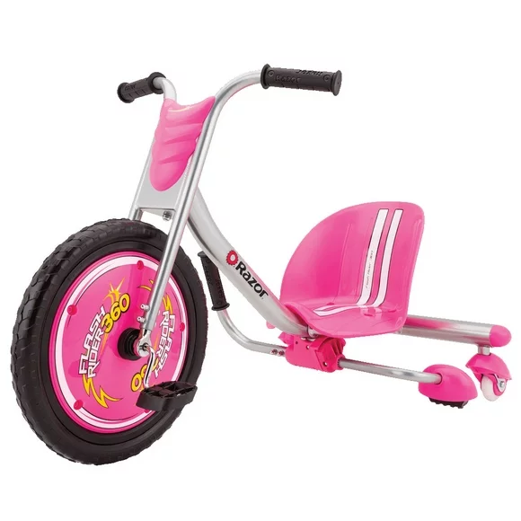 Razor FlashRider 360 Tricycle with Sparks - Pink, 16" Front Wheel, Ride-On Trike Toy for Kids Ages 6+