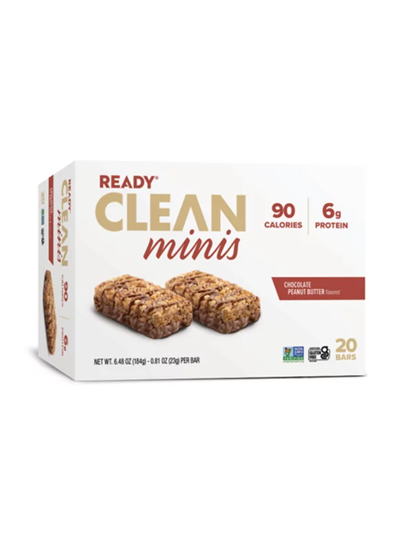 Ready® Clean Protein Bar, Chocolate & Peanut Butter, 20 Count Mini Bars